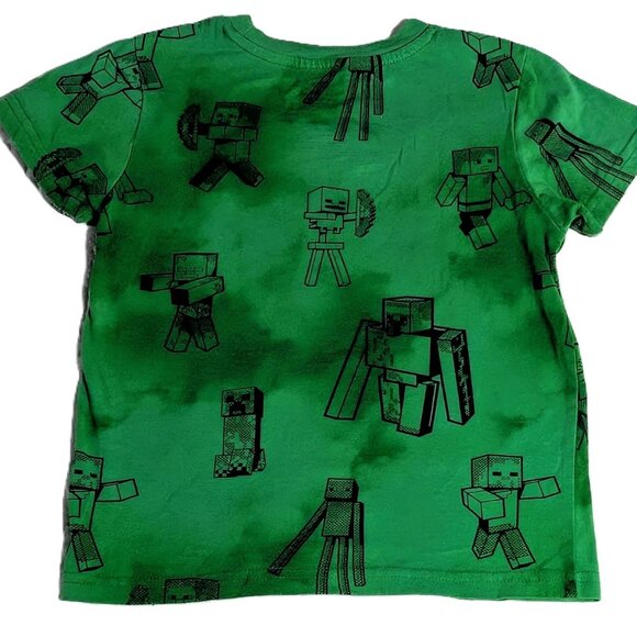 Minecraft Boys T-Shirt Bundle Youth Size Large Creeper Zombie Steve Blue + Green - Picture 4 of 12